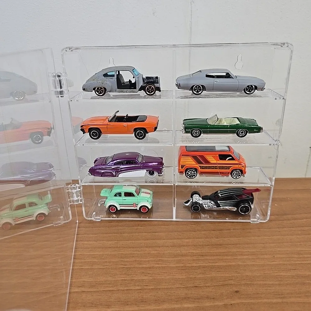 Clear Acrylic Display Case 1:64 Scale Diecast Cars INCLUDING‎ Mix AU of CARS x 8